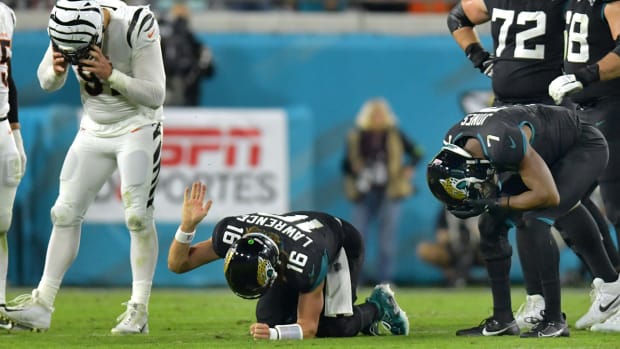 Jacksonville Jaguars QB Trevor Lawrence injured his ankle in Week 13